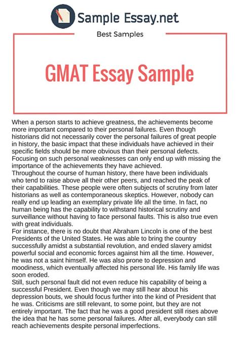 Gmat Sample Essay Answers Epub