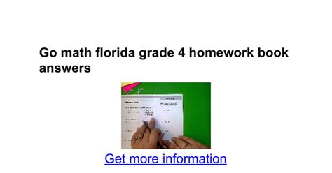 Go math florida grade 4 answer key Ebook PDF
