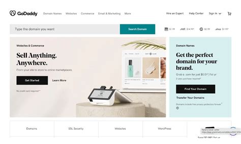 GoDaddy website builder drag and drop interface example