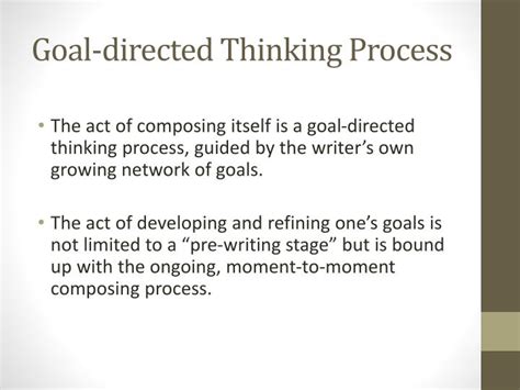 Goal-Directed Thinking: