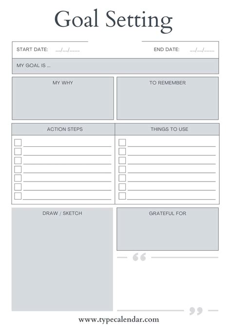 Goals Setting Template
