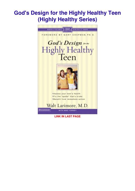 God s Design for the Highly Healthy Teen Highly Healthy Series Reader