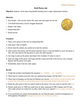 Gold Penny Lab Answers PDF