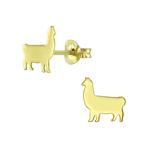 Gold and Silver Llama Studs: