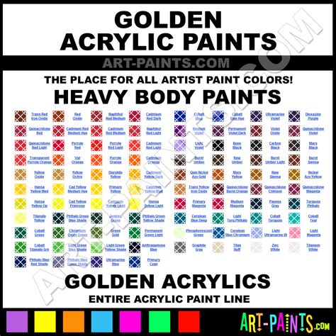 Golden Acrylic Color Chart