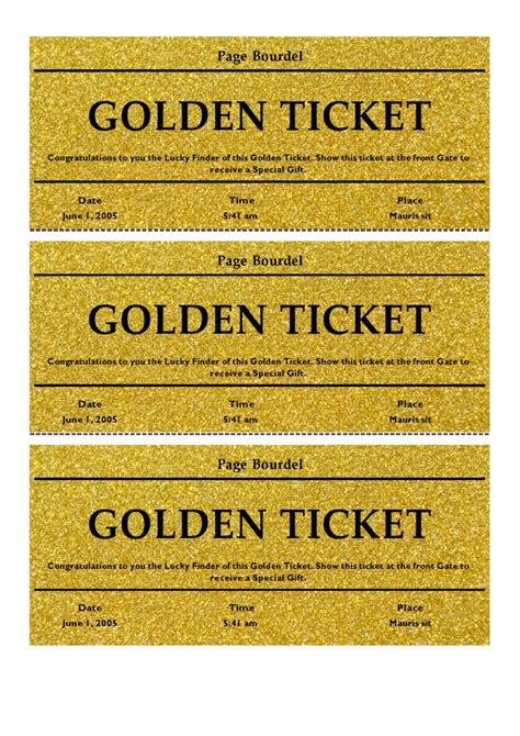 Golden Ticket Template