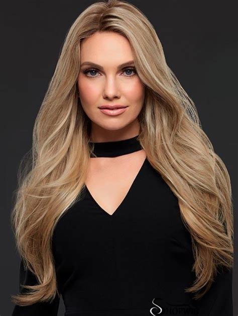 Good 18" Wavy Without Bangs Human Hair Wigs