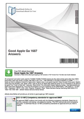 Good Apple Ga 13015 Answers Epub