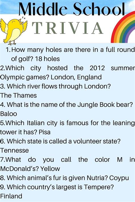 Good Trivia Questions And Answers For Kids PDF