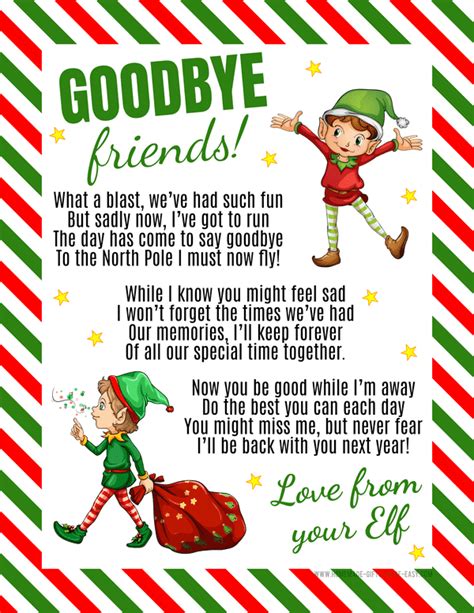 Goodbye Letter From Elf Free Printable