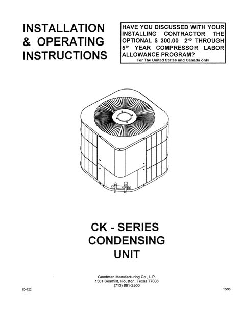 Goodman Model Ck30 1d Manual Ebook PDF