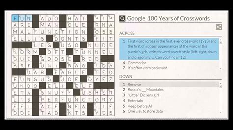 Google Crossword Answers Epub
