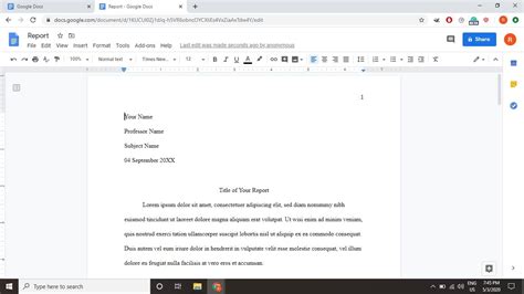 Google Doc Mla Template