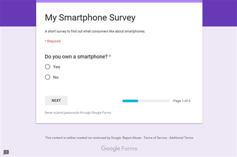 Google Doc Survey Template