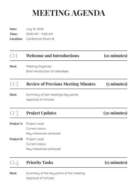 Google Docs Agenda Template