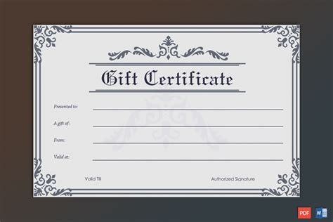 Google Docs Gift Certificate Template
