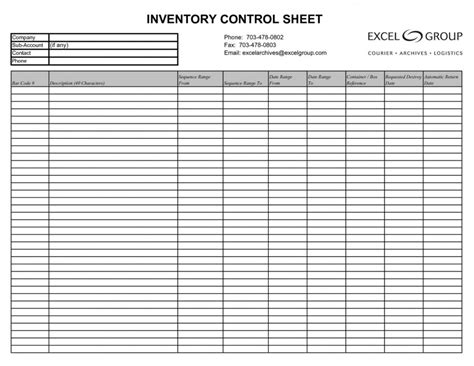 Google Docs Inventory Template