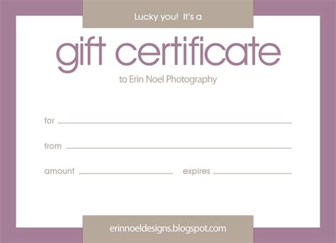Google Docs Templates Gift Certificates
