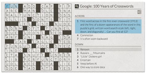 Google Doodle Crossword Answers Reader