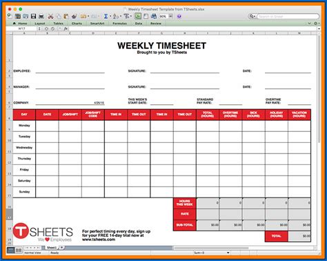 Google Sheet Timesheet Template
