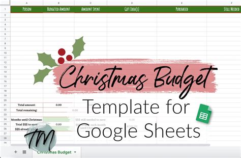 Google Sheets Christmas Budget Template
