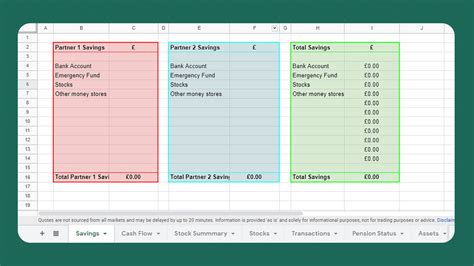 Google Sheets Money Tracker Template
