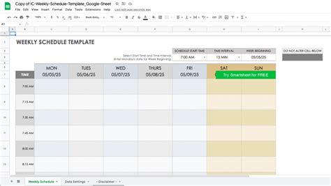 Google Sheets Time Blocking Template