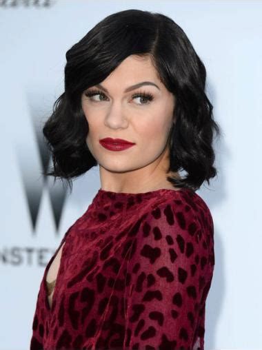 Gorgeous Black Wavy Chin Length Jessie J Wigs