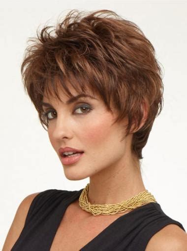 Gorgeous Brown Wavy Cropped Wigs For Cancer