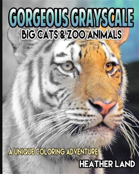 Gorgeous Grayscale Big Cats and Zoo Animals Adult Coloring Book Doc
