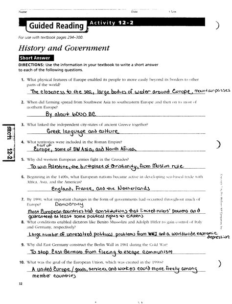 Goverment Answers For The Guided And Review PDF