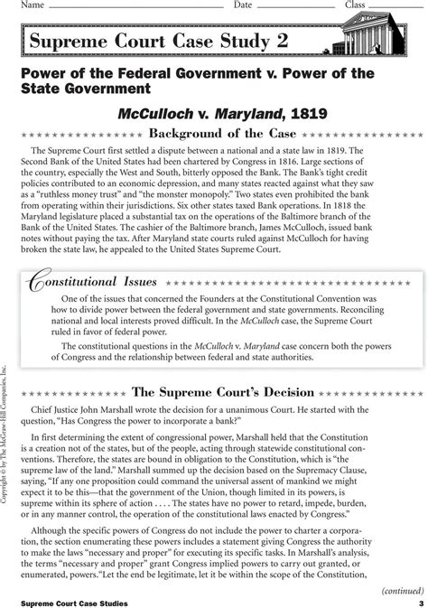Government Answer Key Mcdougal Supreme Court Cases Reader
