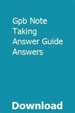 Gpb Note Taking Guide Answers 903 PDF