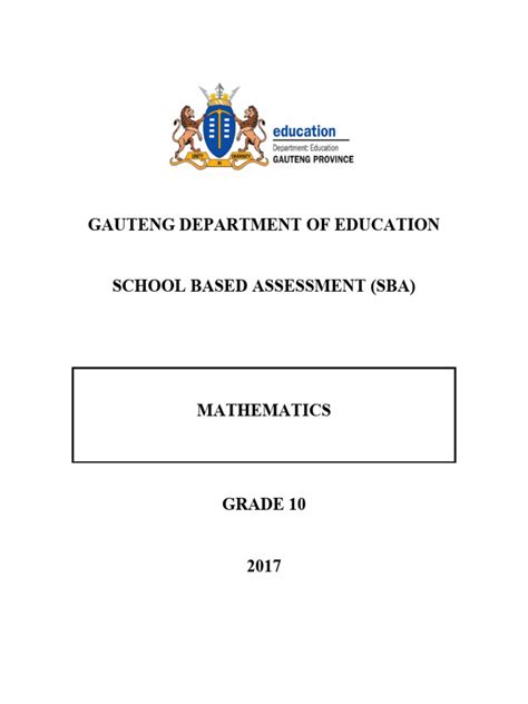 Grade 10 Mathematics Sba 2012 Answers Epub