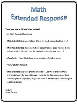 Grade 4 Monthly Math Extended Response Answers PDF