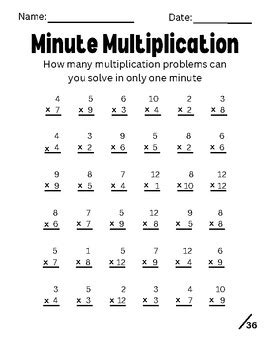 Grade 5 6 Math Mad Minute Multiplication pdf Reader