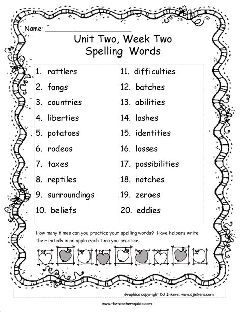 Grade 5 Unit Week 2spelling Answers Reader