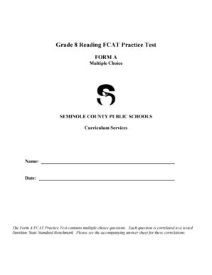 Grade 8 Reading Fcat Practice Test Answers Seminole County Epub