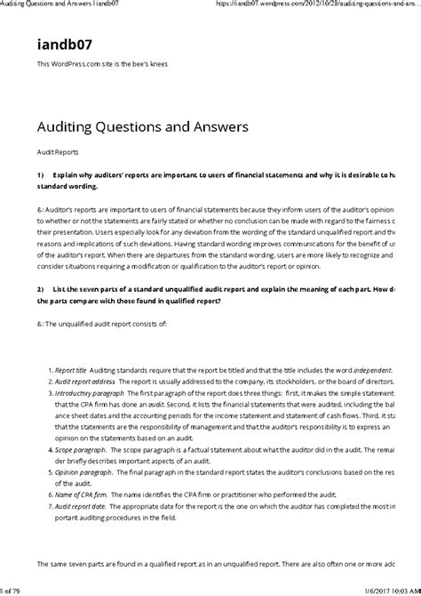 Graded Question On Auditing Answers 2013 Reader