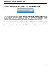 Graded Questions On Income Tax Solutions 2014 Kindle Editon