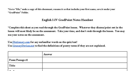 Gradpoint English 2 Post Test Answers Reader