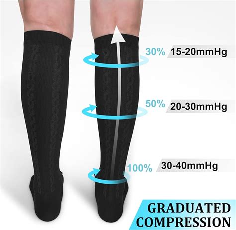 Graduated compression stockings: