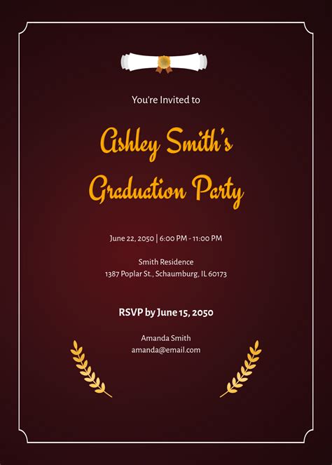 Graduation Ceremony Invitation Template Word