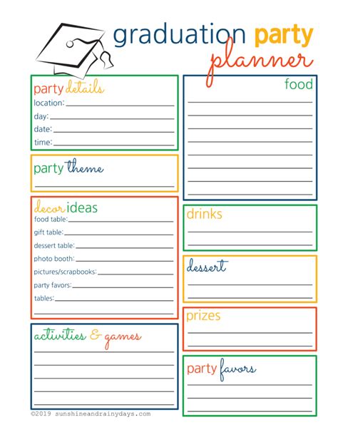 Graduation Party Planning Template
