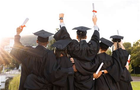 Graduates taking group photo with creative captions
