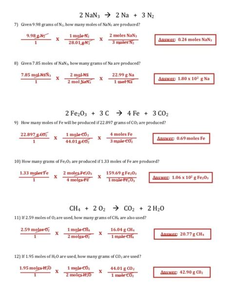 Gram To Stoichiometry Worksheet Answers Doc