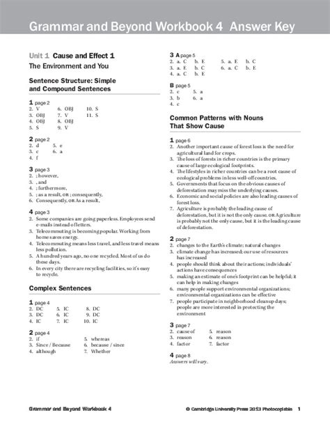 Grammar And Beyond Workbook 4 Answer Reader