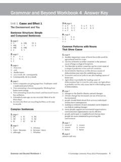 Grammar And Beyond Workbook 4 Answer Key Ukycesl Doc