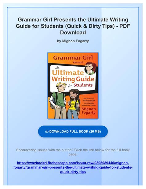 Grammar Girl Presents the Ultimate Writing Guide for Students Quick and Dirty Tips Epub