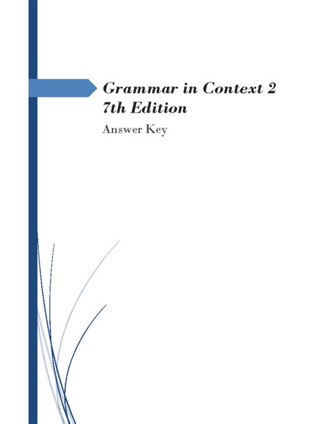 Grammar In Context 2 Answers Doc